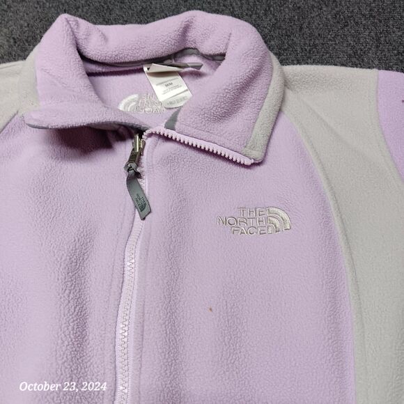 The North Face Fleece Jacket Women Medium Purple Full Zip Pockets - Picture 2 of 8